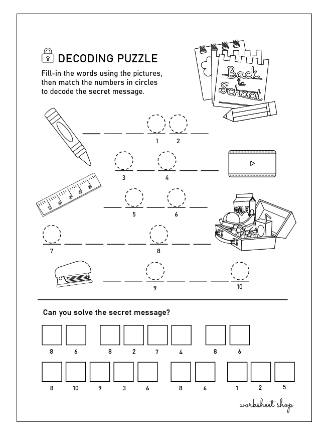 Worksheet Shop fun free kids activities